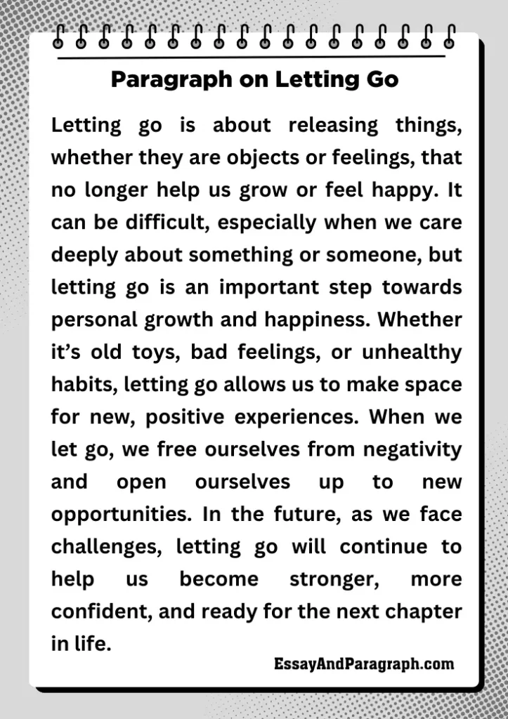 Paragraph on Letting Go