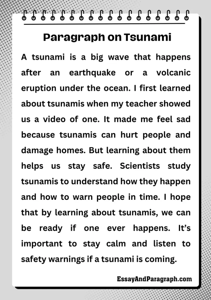 Paragraph on Tsunami