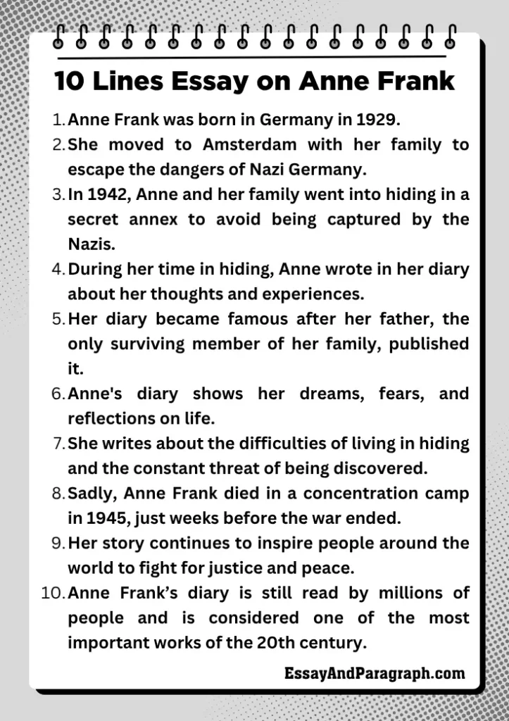 Essay on Anne Frank