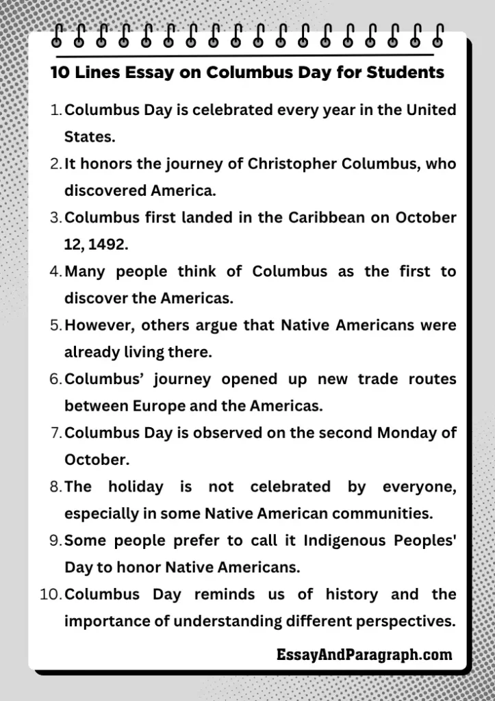 Essay on Columbus Day