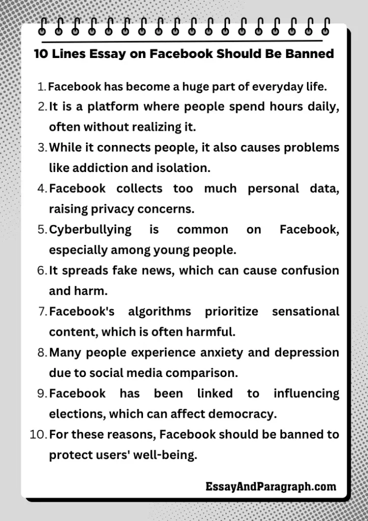 Essay on Facebook Should Be Banned