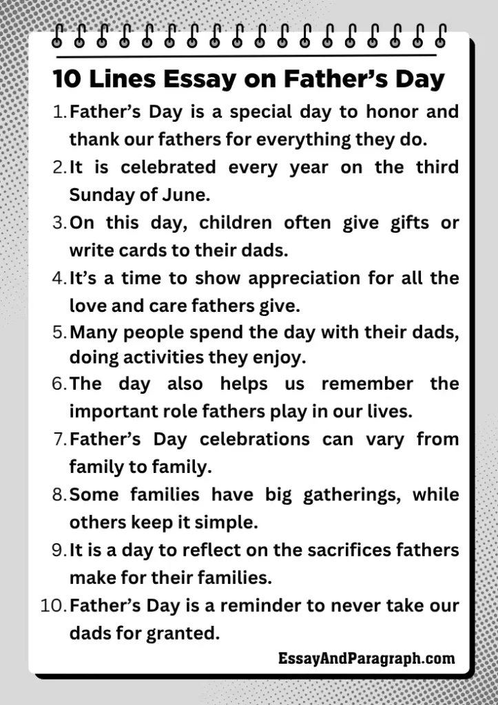 Essay on Fathers Day for Student