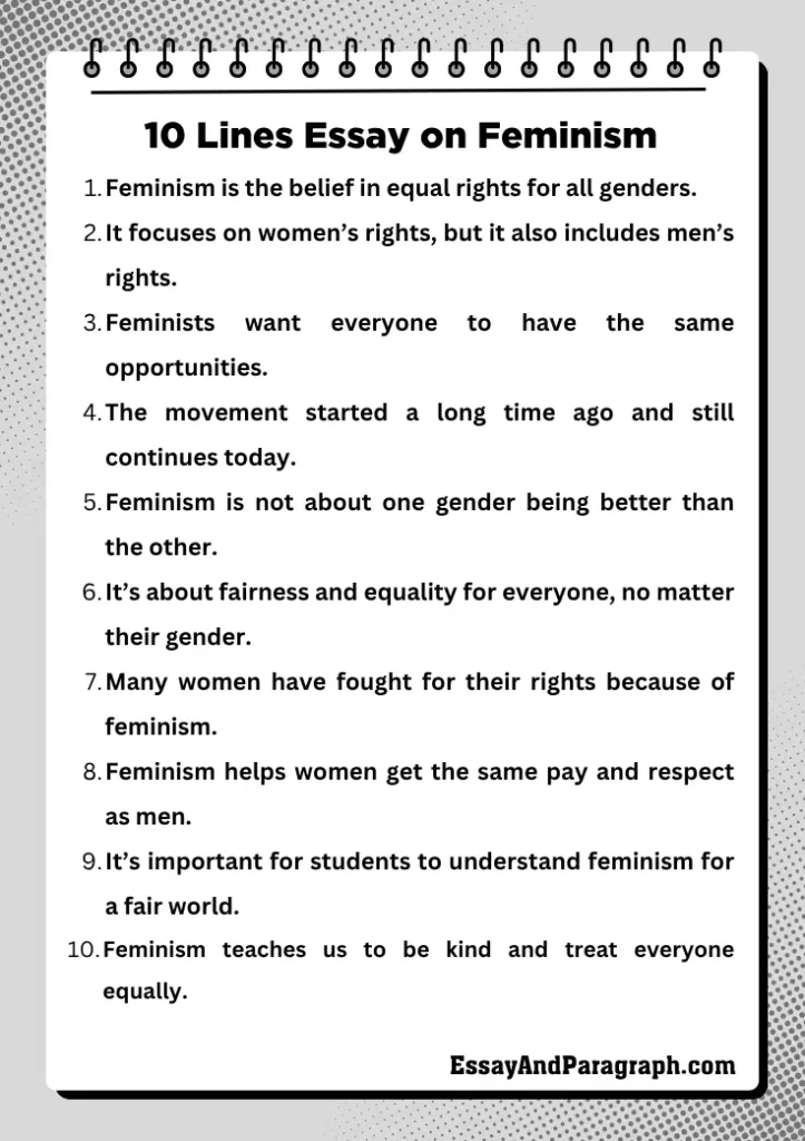 10 Lines Essay on Feminism