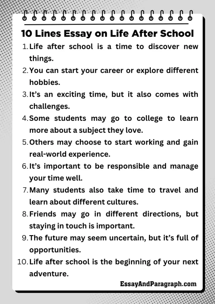 Essay on Life After School for Student