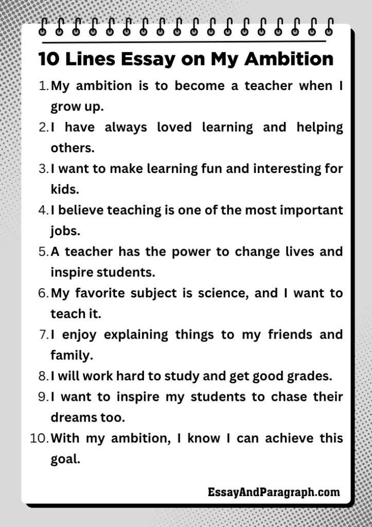 Essay on My Ambition For Students