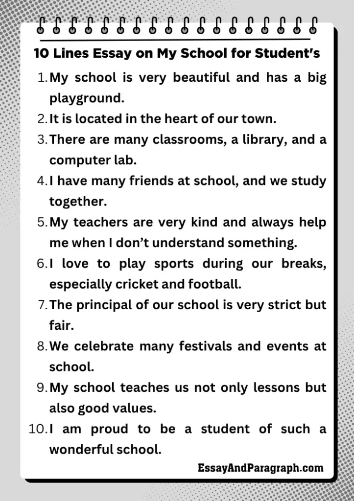 Essay on My School for Students