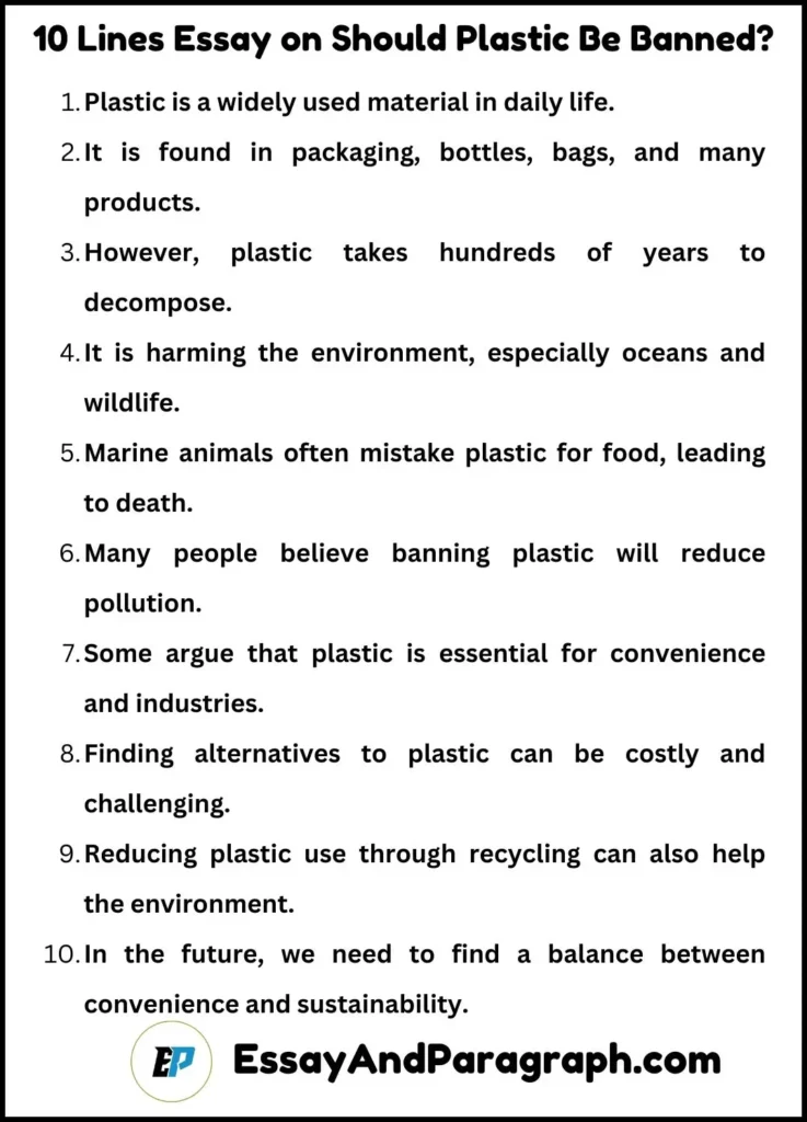 Essay on Should Plastic Be Banned