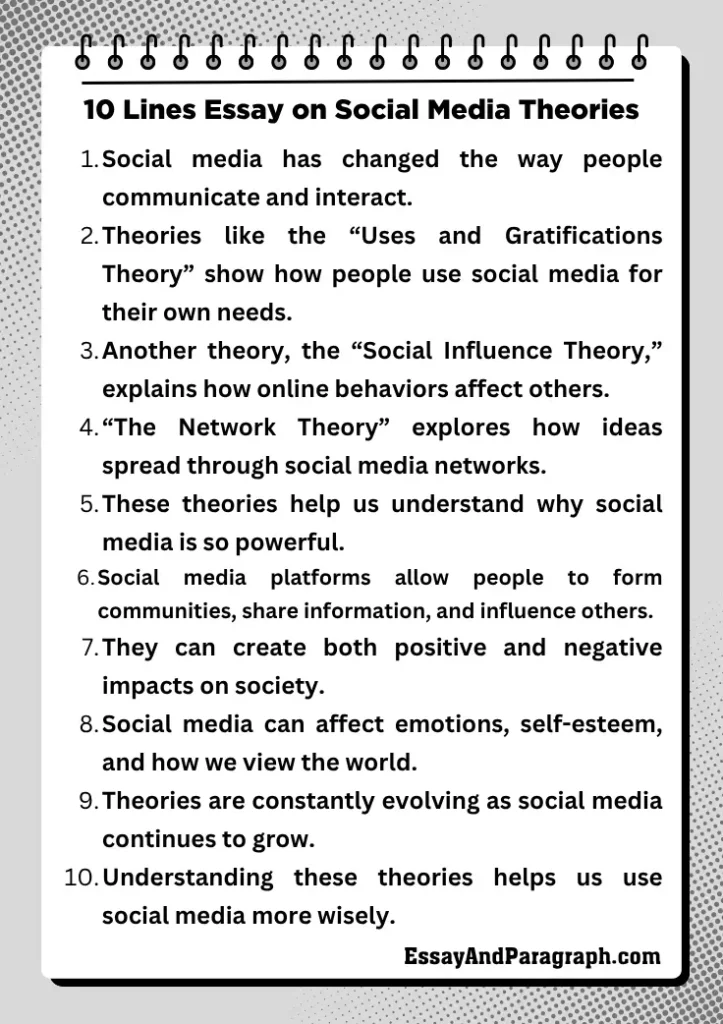 10 Lines Essay on Social Media Theories