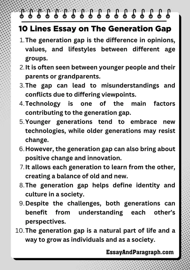Essay on The Generation Gap
