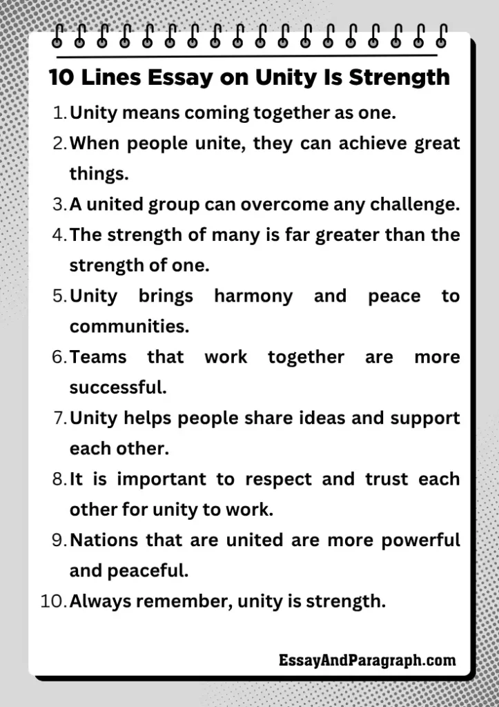 Essay on Unity Is Strength