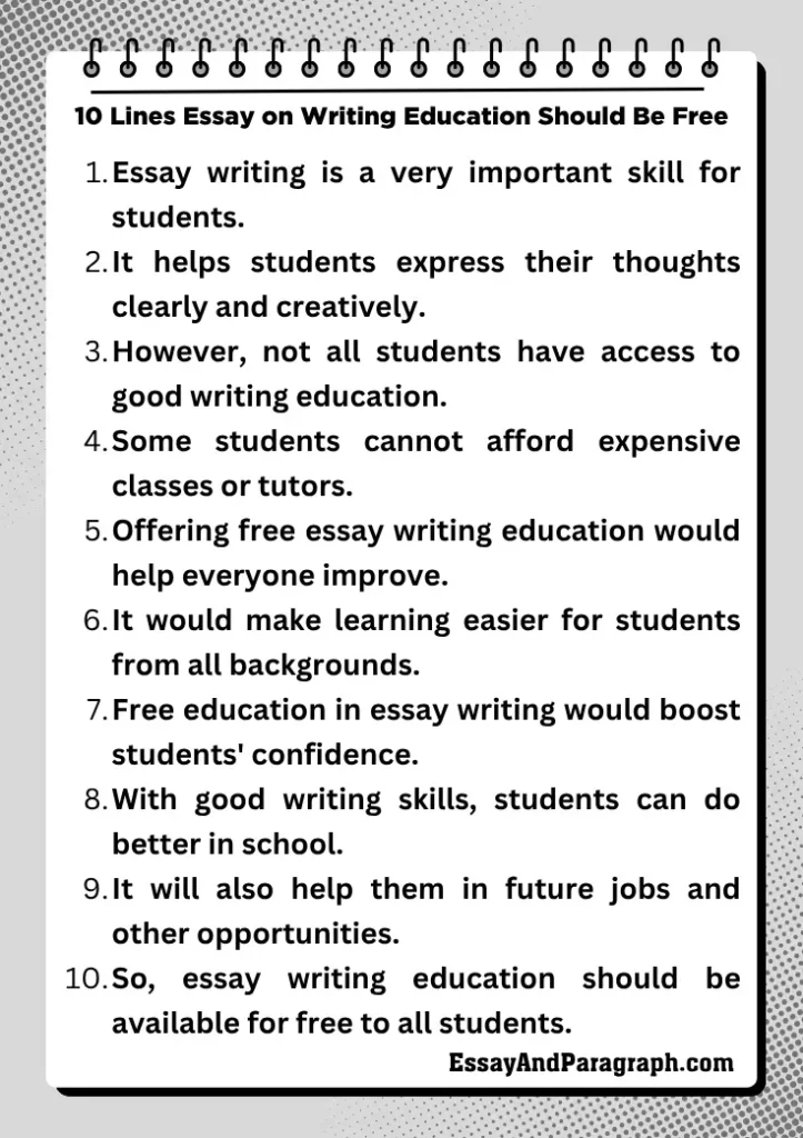 Essay on Writing Education Should Be Free