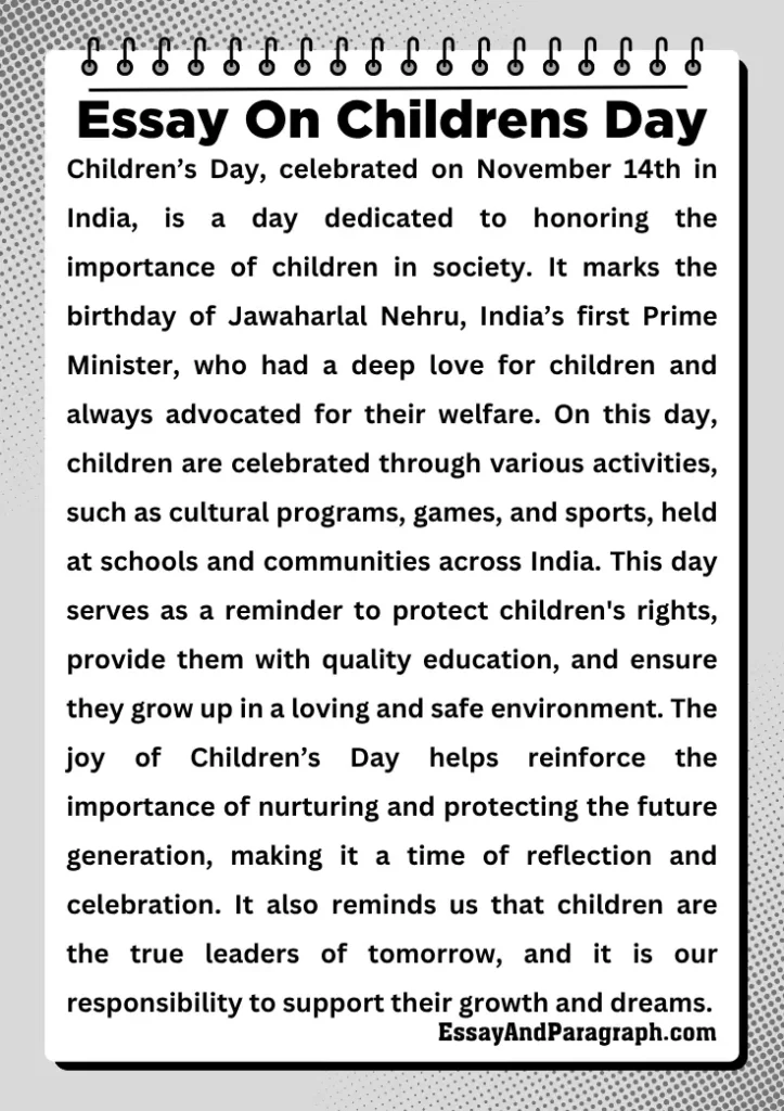 Essay On Childrens Day