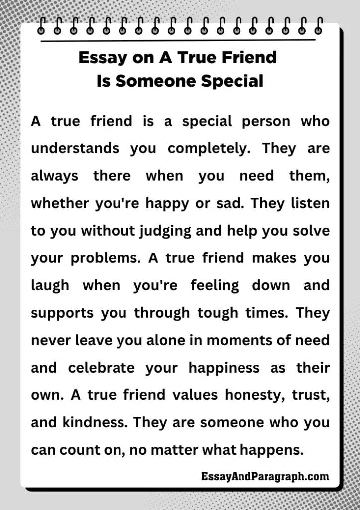 Essay on A True Friend Is Someone Special