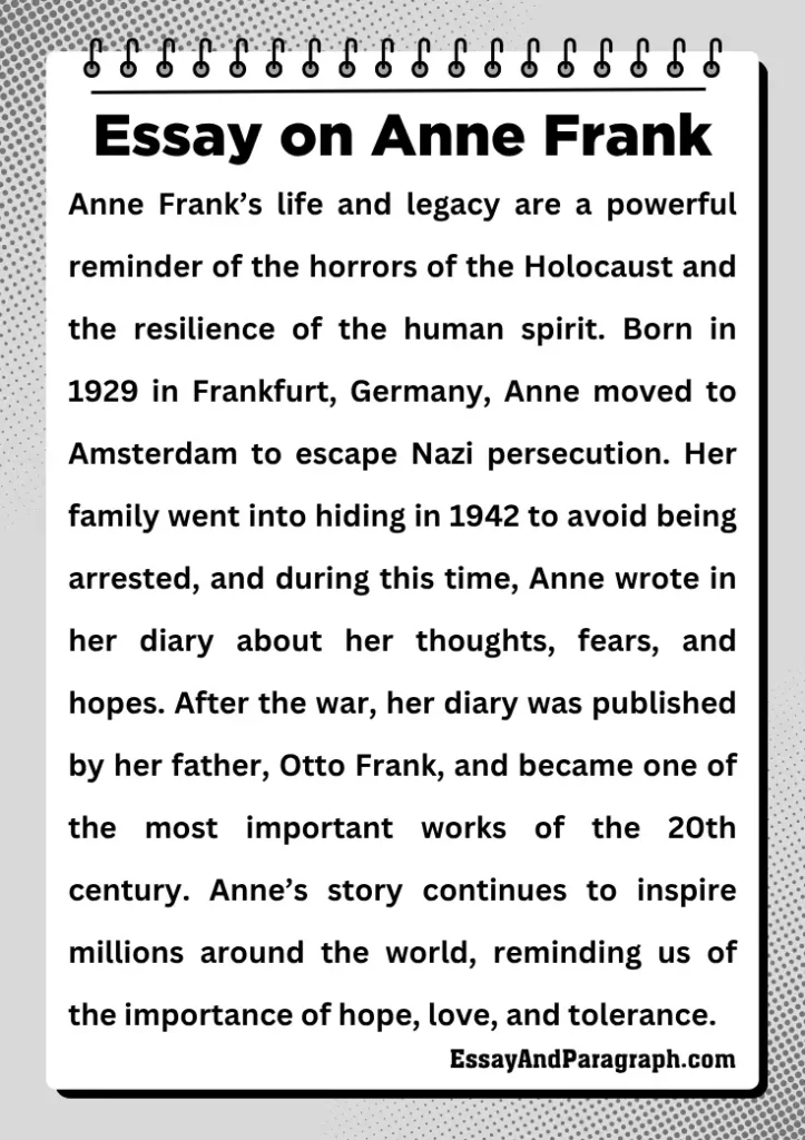 Essay on Anne Frank
