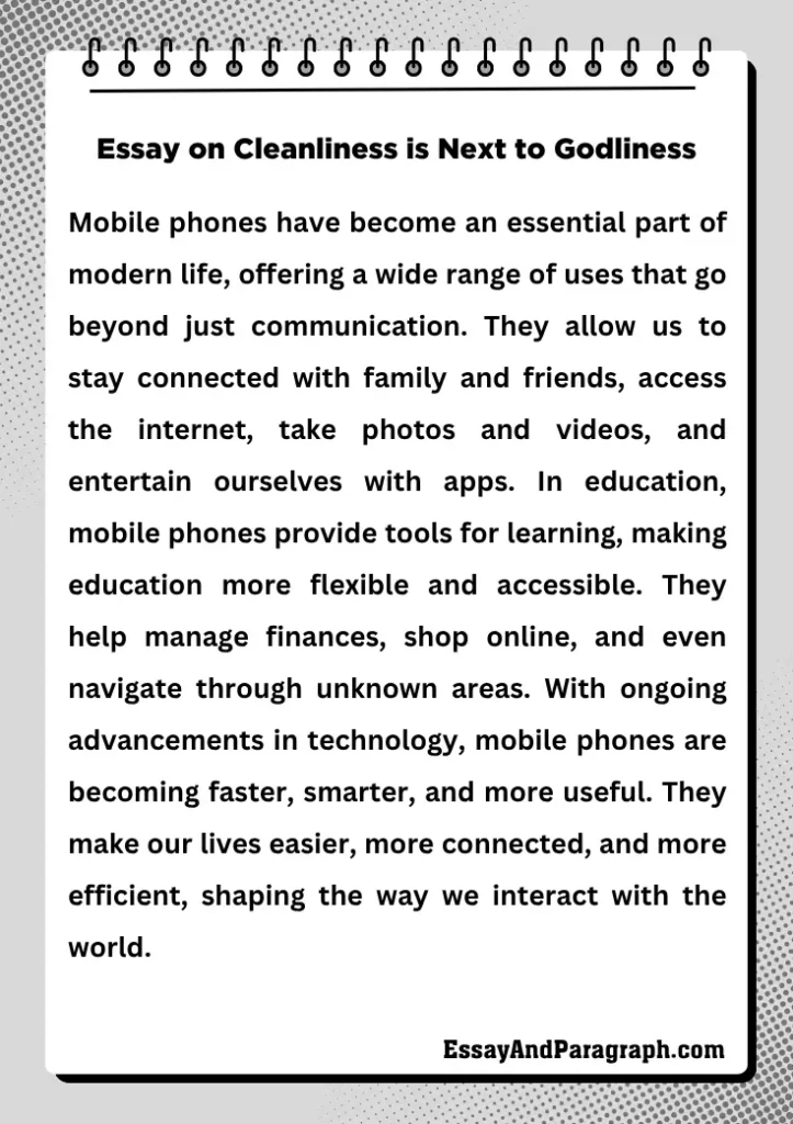 Essay on Cleanliness is Next to Godliness