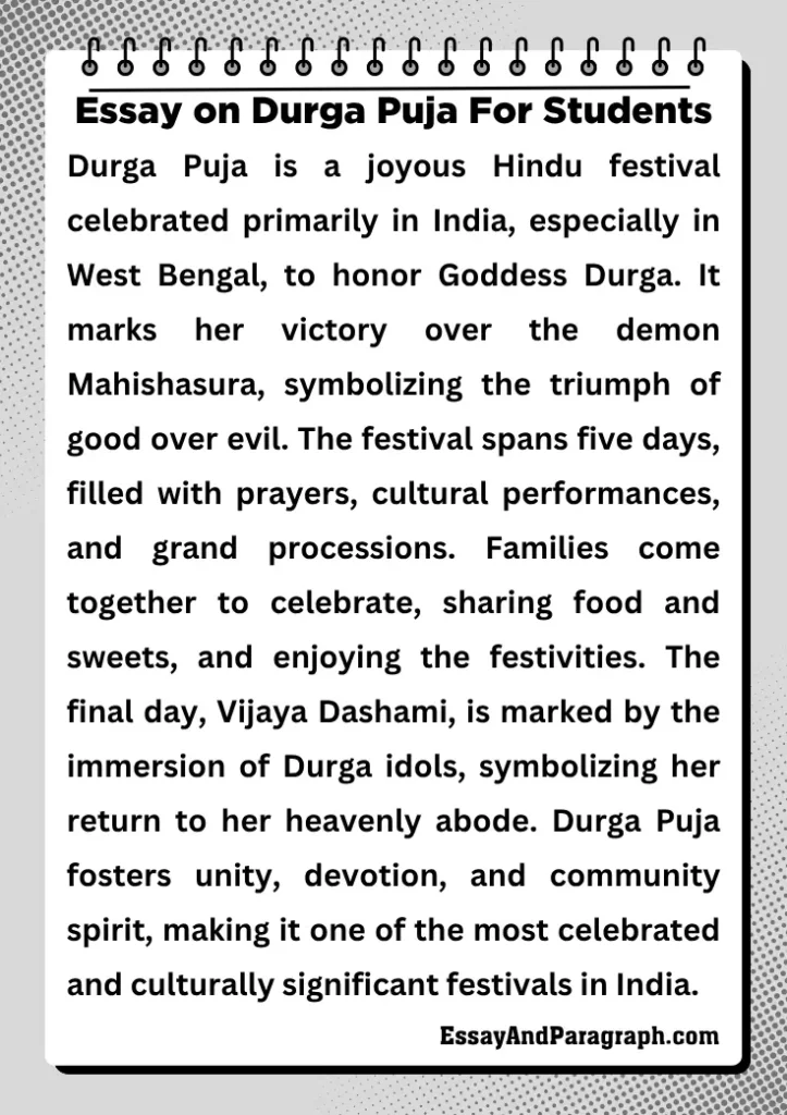 Essay on Durga Puja For Students