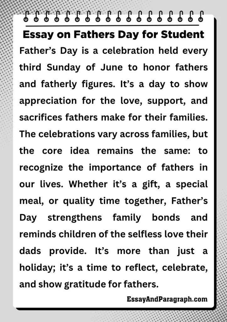 Essay on Fathers Day for Student