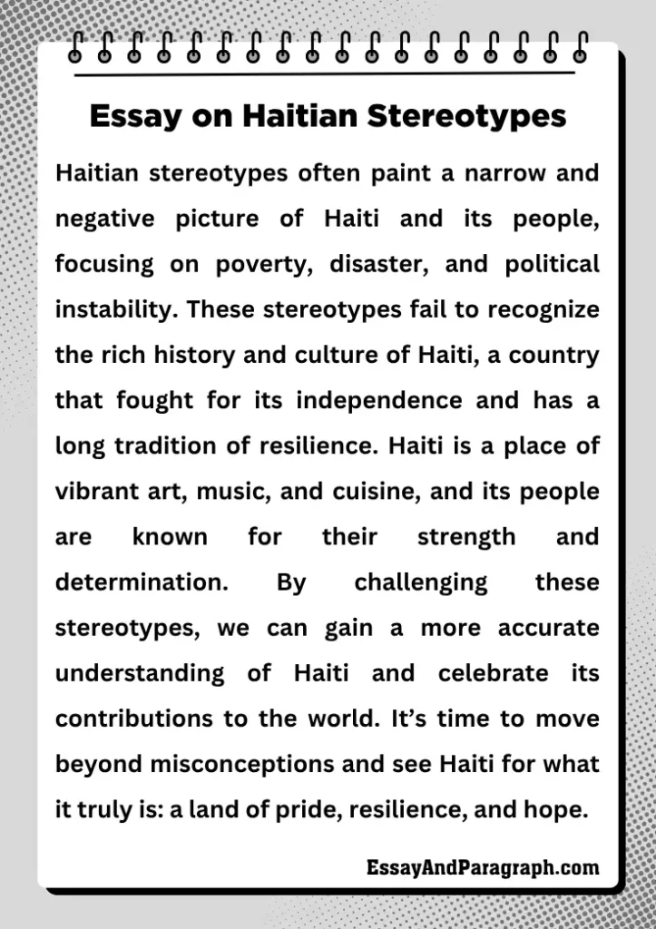 Essay on Haitian Stereotypes
