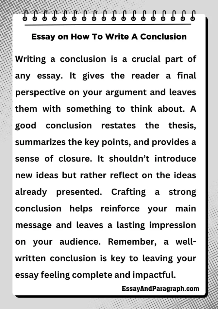 Essay on How To Write A Conclusion