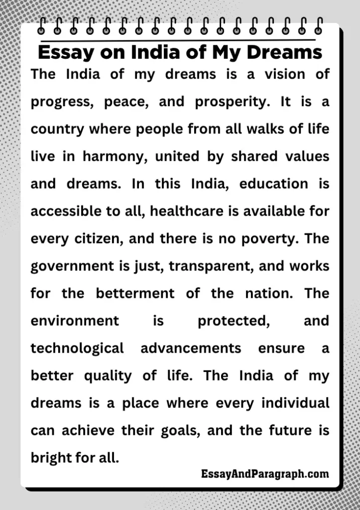 Essay on India of My Dreams