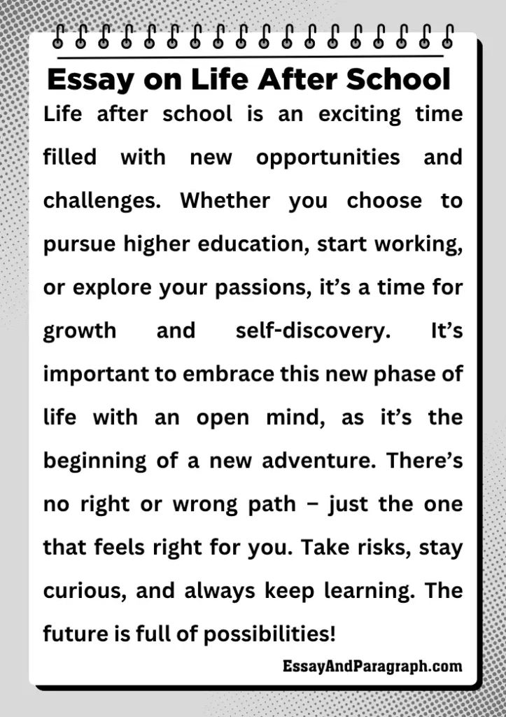 Essay on Life After School for Student