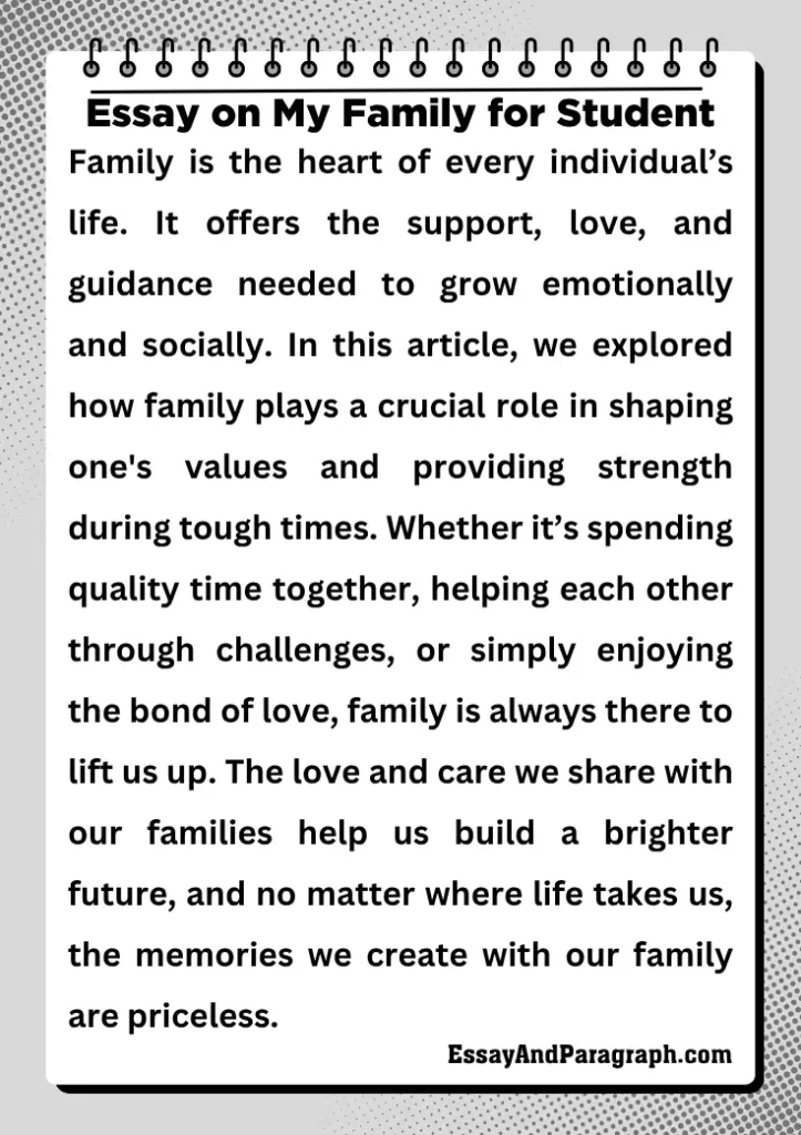 Essay on My Family for Student