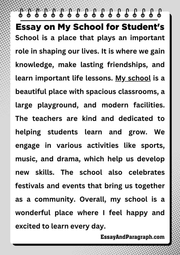 Essay on My School for Students