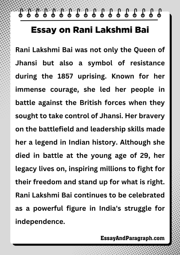 Essay on Rani Lakshmi Bai