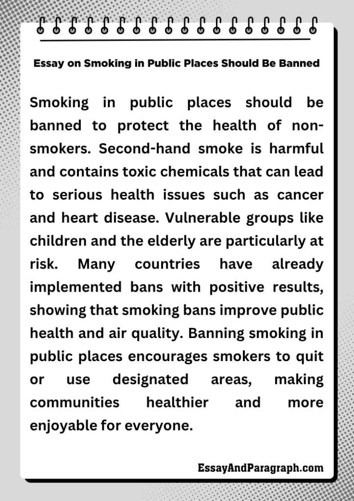 Essay on Smoking in Public Places Should Be Banned
