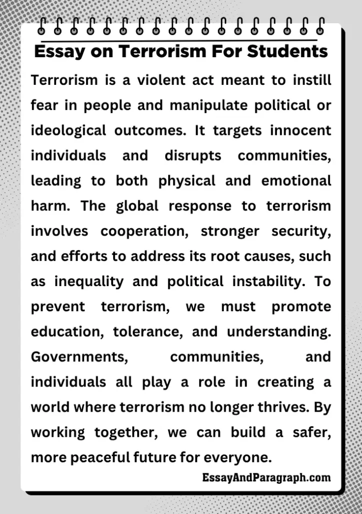 10 Lines Essay on Terrorism