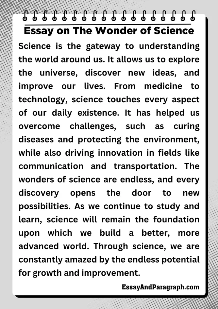 Essay on The Wonder of Science