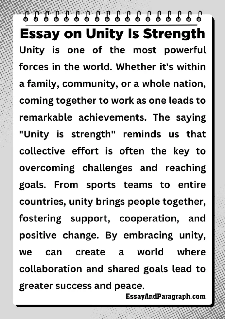Essay on Unity Is Strength