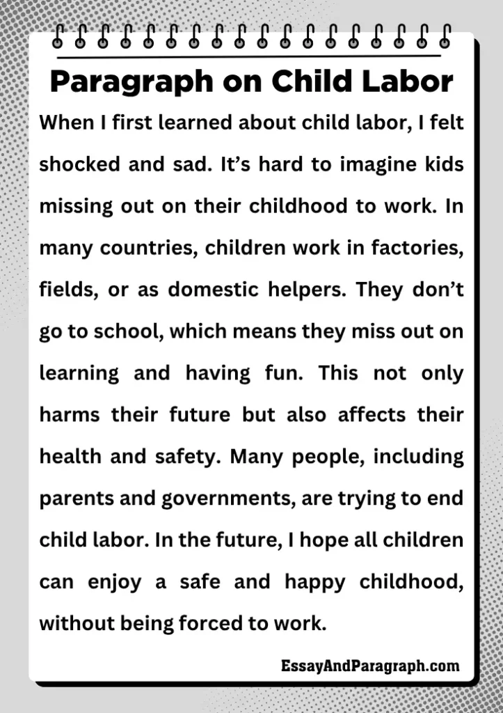 Paragraph on Child Labor
