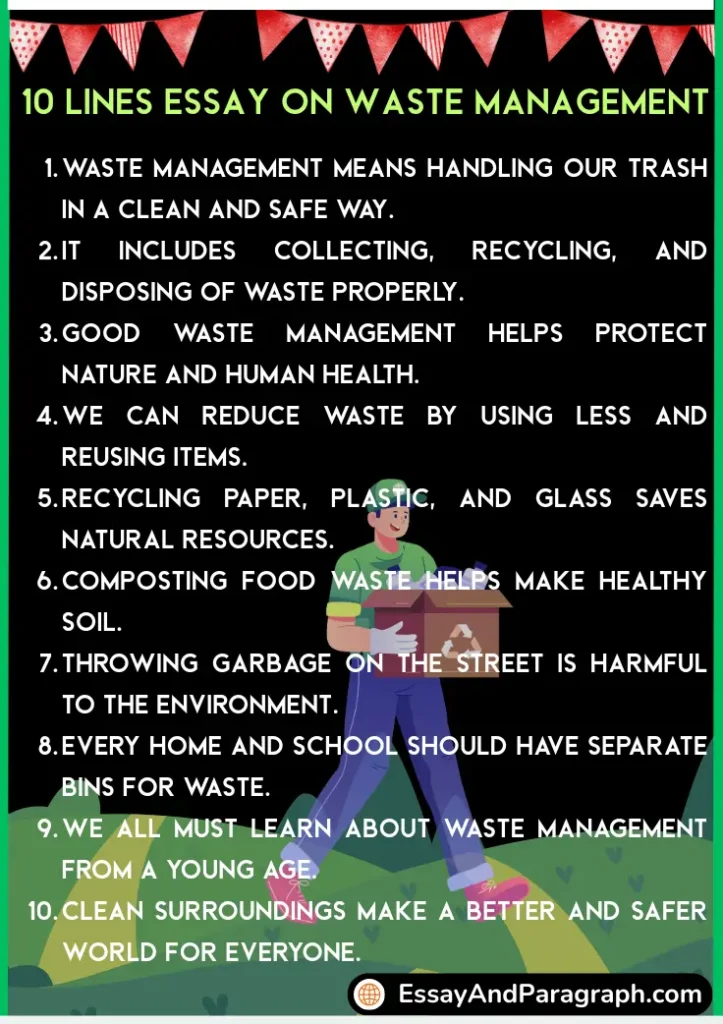 10 Lines Essay on Waste Management for Students