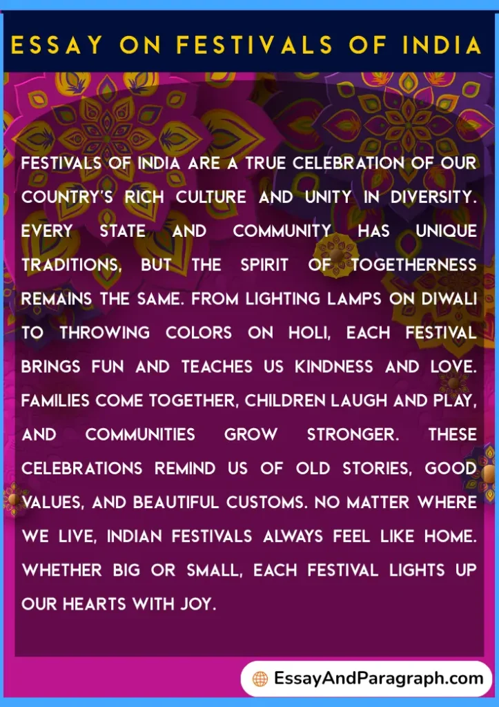 Essay on Festivals of India