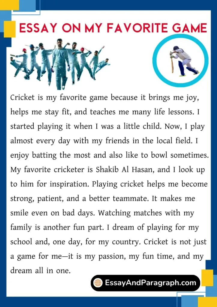 Essay on My Favorite Game in English