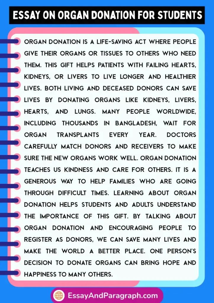 Essay on Organ Donation for Students