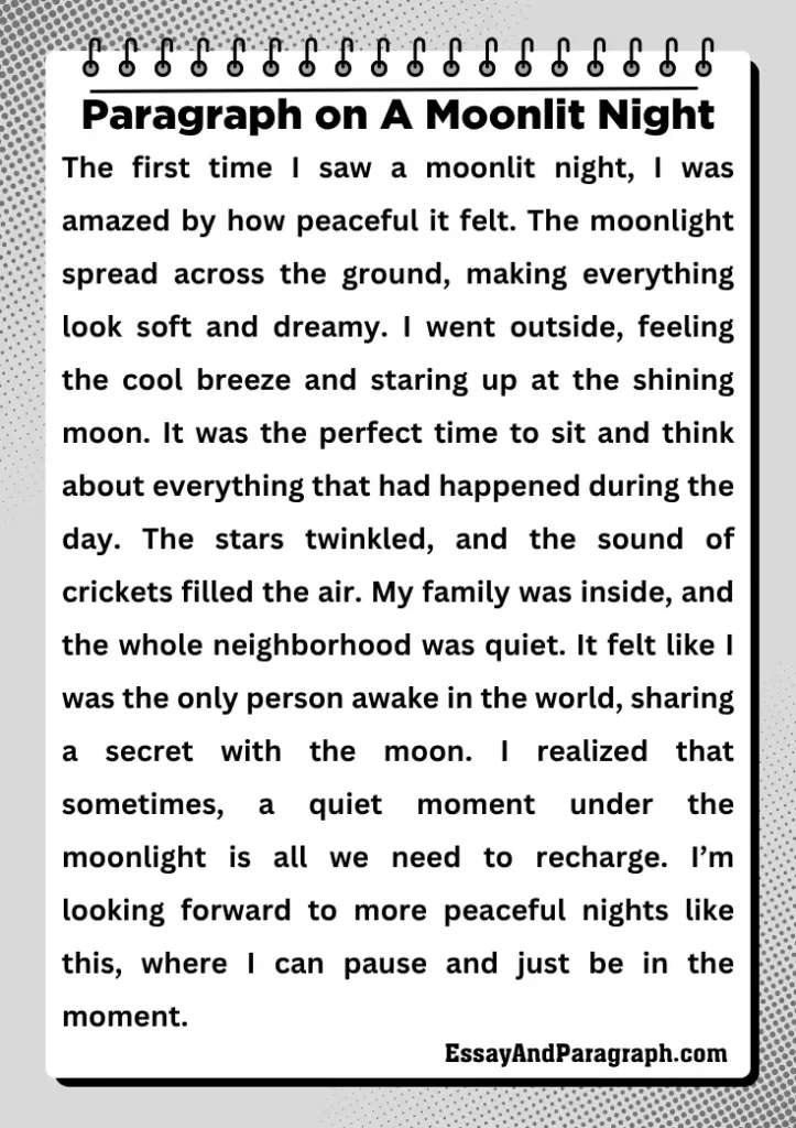 Paragraph on A Moonlit Night
