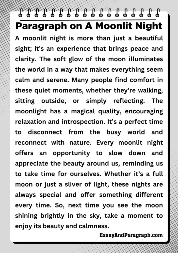 Paragraph on A Moonlit Night