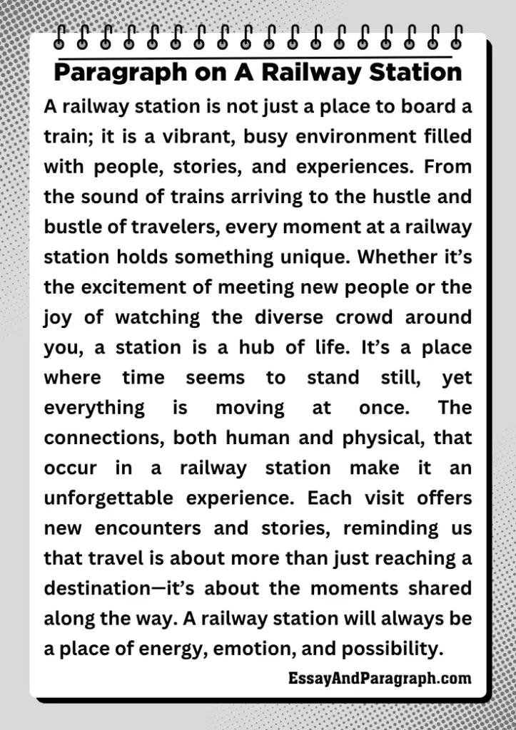 Paragraph on A Railway Station