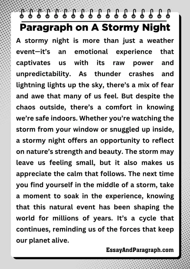 Paragraph on A Stormy Night