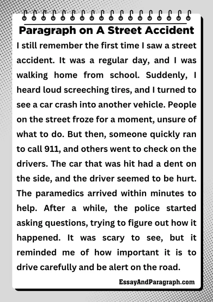 Paragraph on A Street Accident