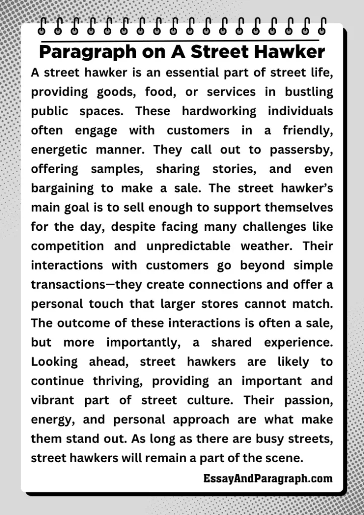 Paragraph on A Street Hawker