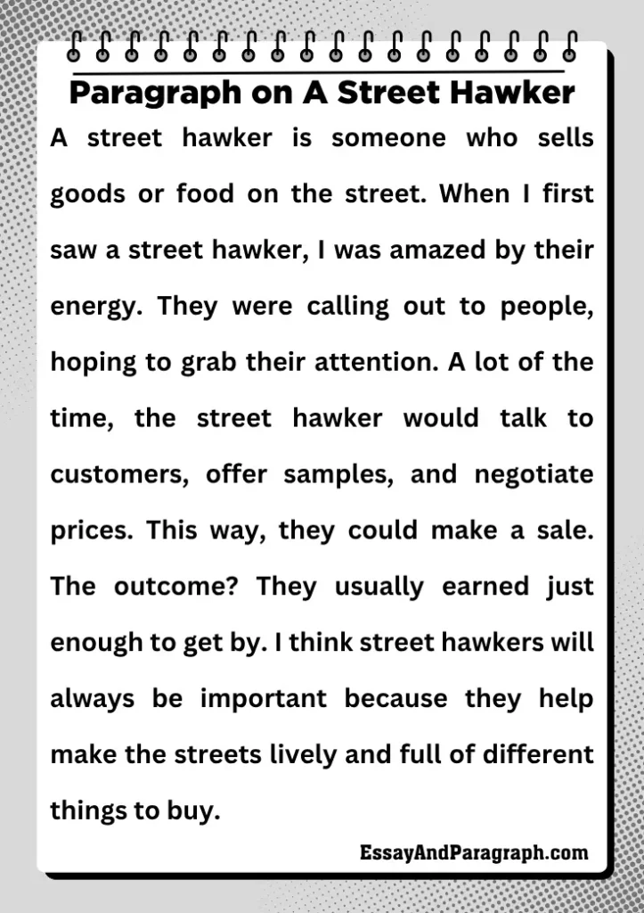 Paragraph on A Street Hawker