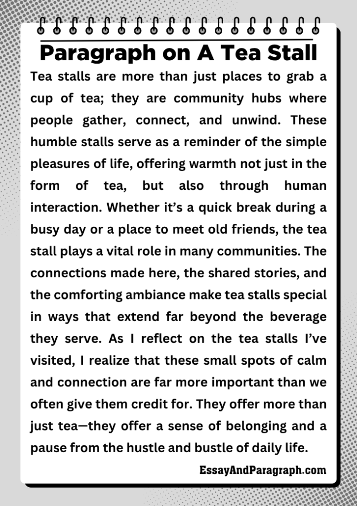 Paragraph on A Tea Stall