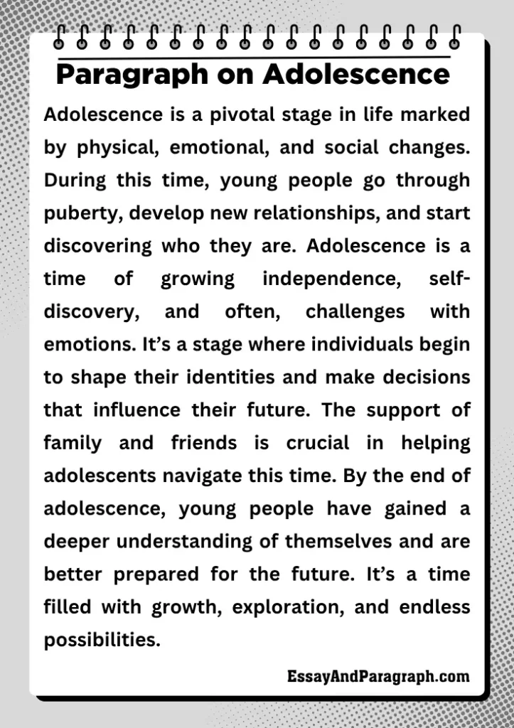 Paragraph on Adolescence
