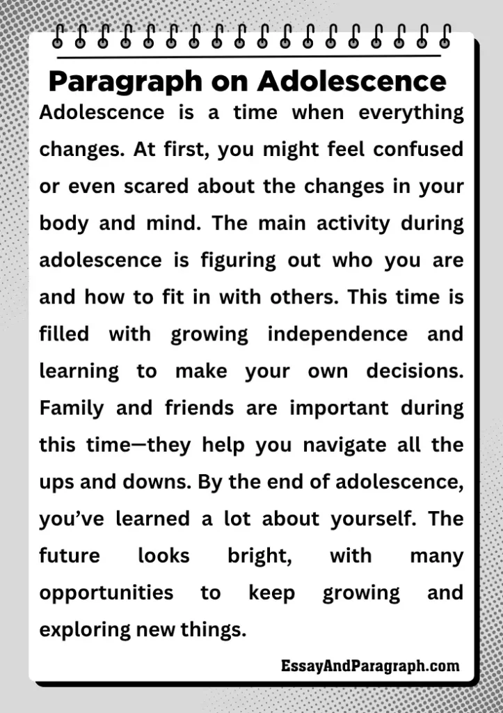 Paragraph on Adolescence