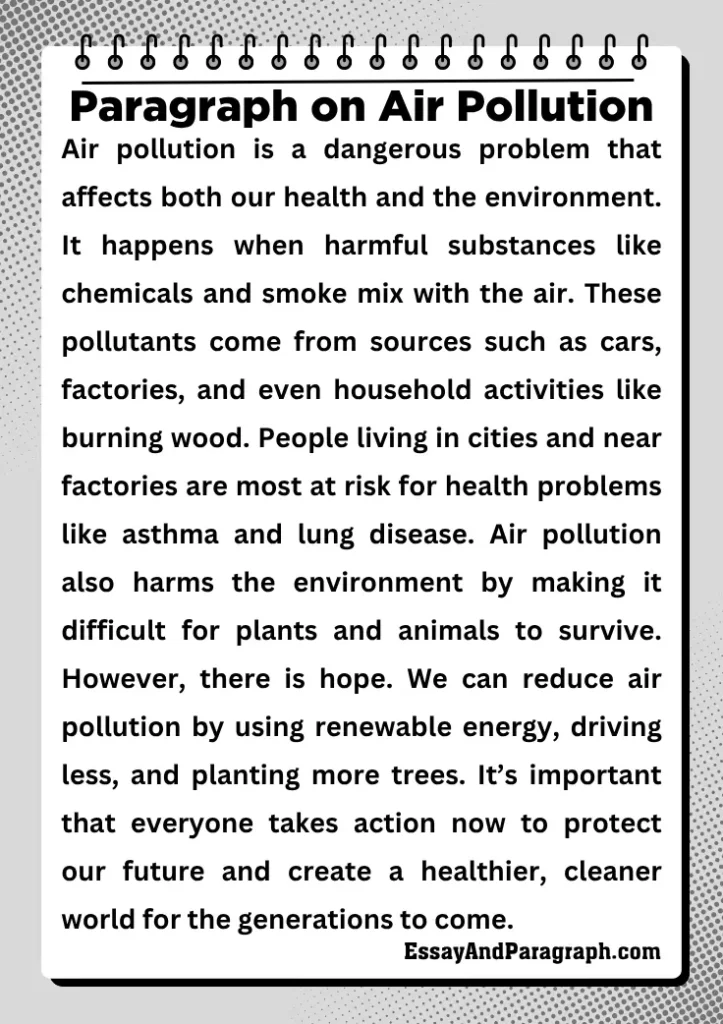Paragraph on Air Pollution