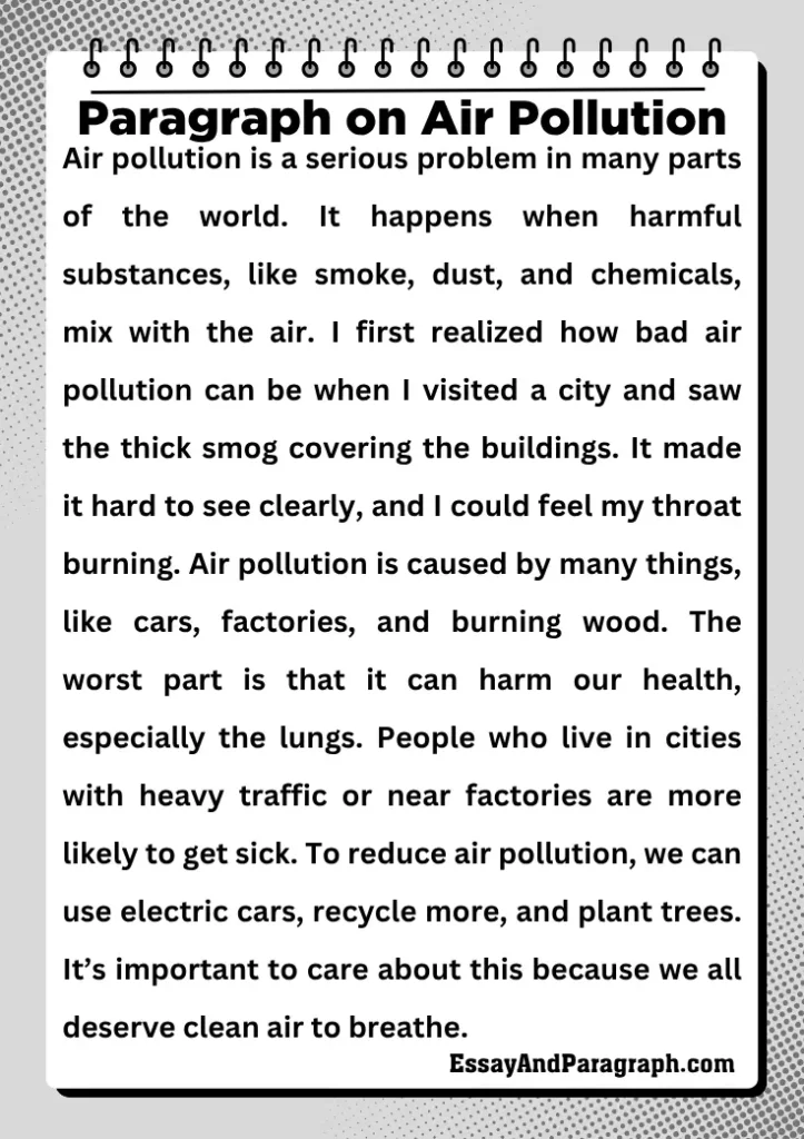 Paragraph on Air Pollution