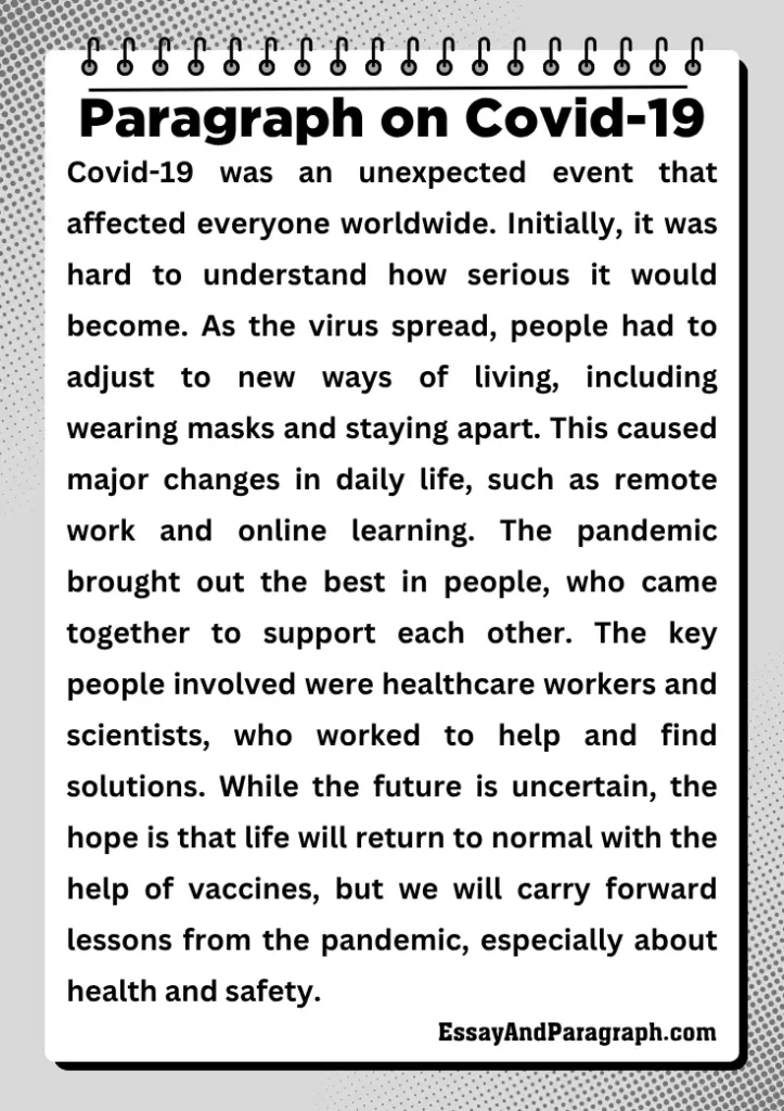 Paragraph on Covid-19